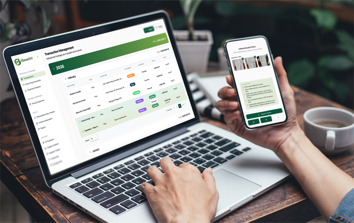 Snap receipt photo with iSaveBill